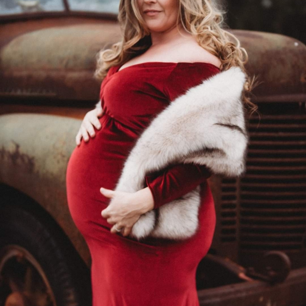 Velvet Maternity Gown